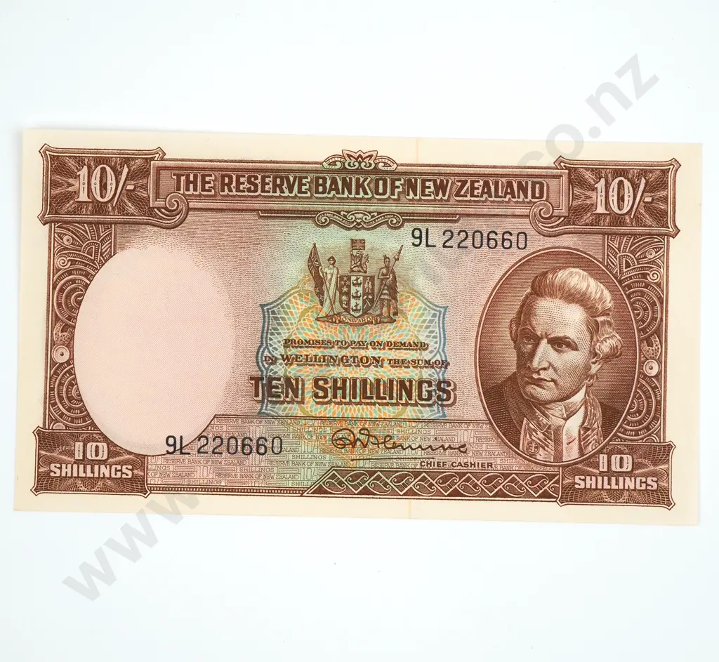Ten Shilling Fleming Banknote - Last Prefix - UNC CV $250 Image 1++