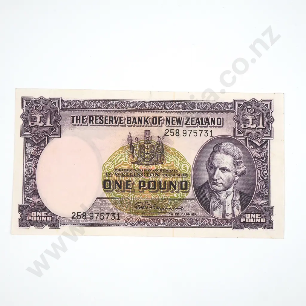 New Zealand Fleming One Pound Banknote  Image 1++