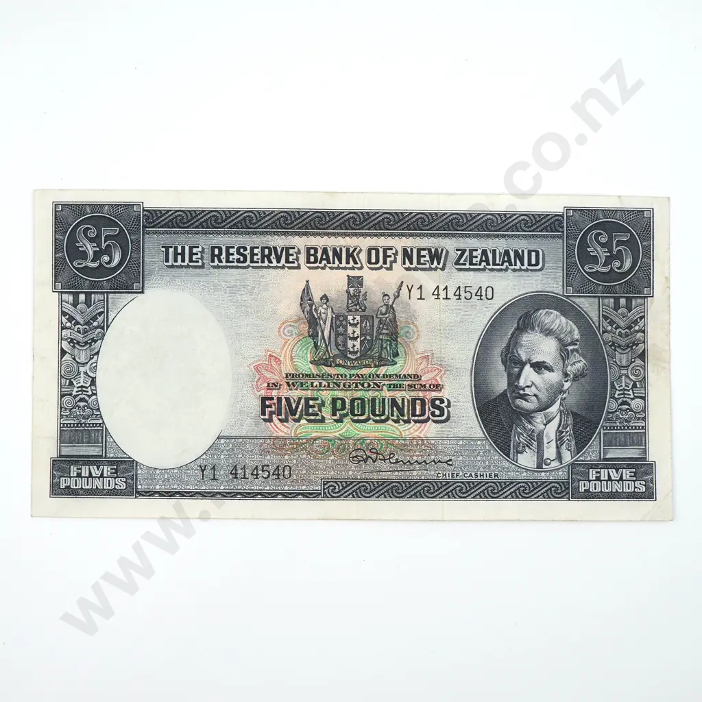 New Zealand Fleming Five Pound Banknote  Image 1++