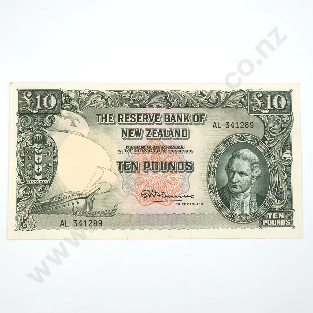 Ten Pound Fleming Banknote - Prefix AL - Tiny Tear in Bottom Edge Otherwise EF CV $500 Image 1++