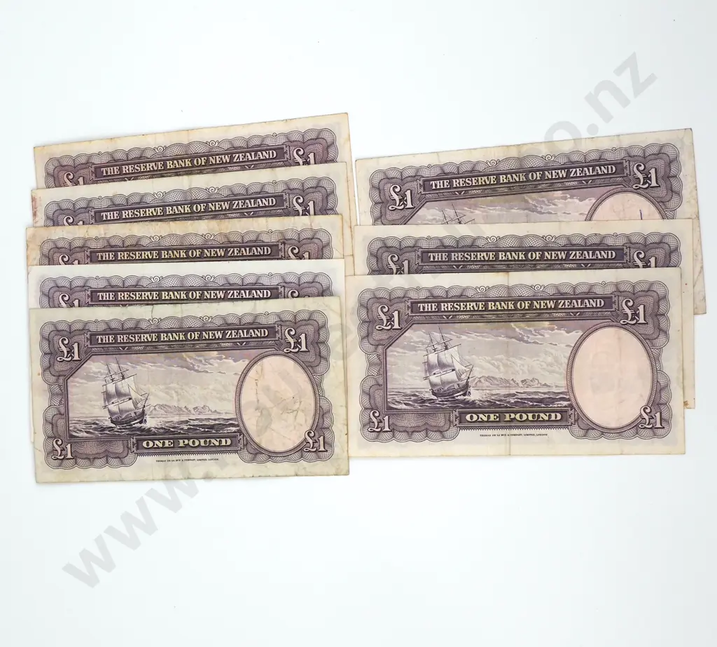 Eight One Pound Fleming Banknotes - Mixed Prefixes - Very Good to Very Fine Image 1++