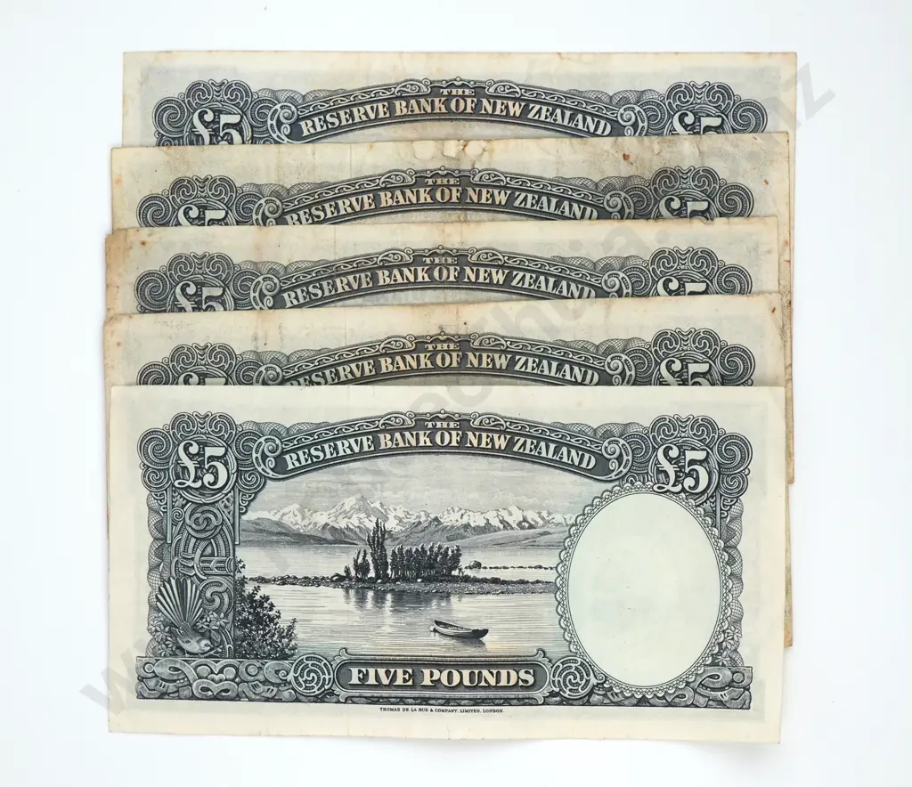 5 Five Pound Fleming Banknotes - Various Signatures - Average to Fine Image 1++