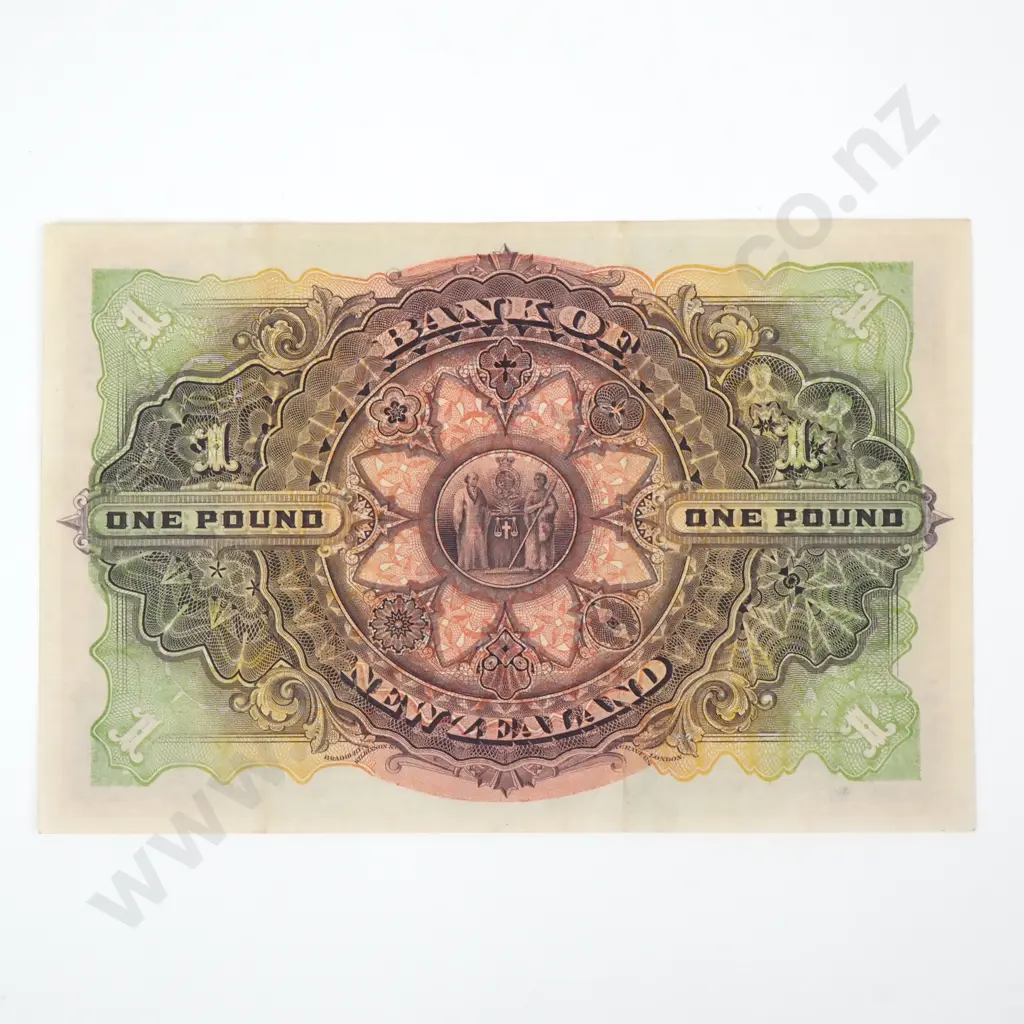Bank of New Zealand One Pound, 1st April 1918 Image 1++