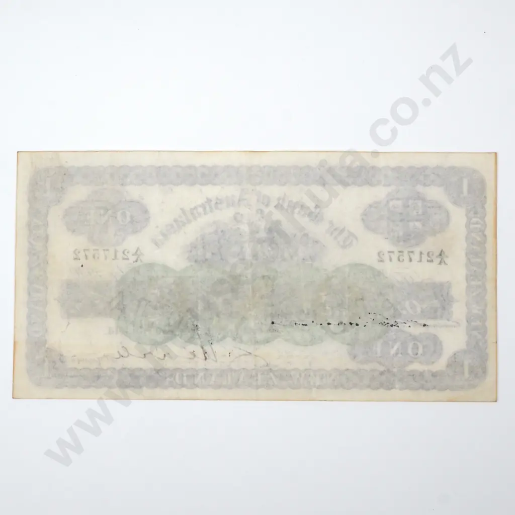 The Bank of Australasia One Pound, 1st July 1930 Image 1++