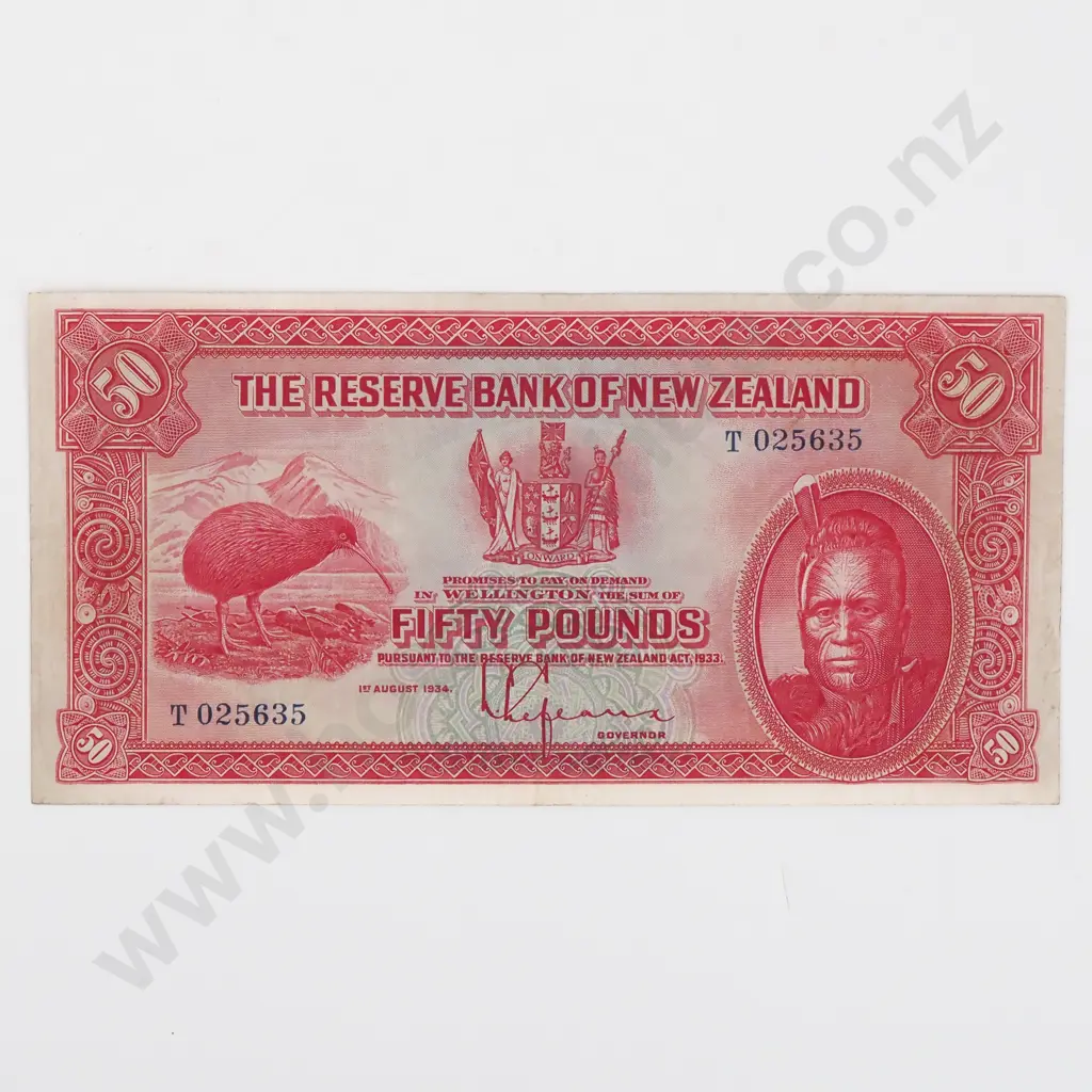 New Zealand Fifty Pound Lefeaux Banknote Image 1++