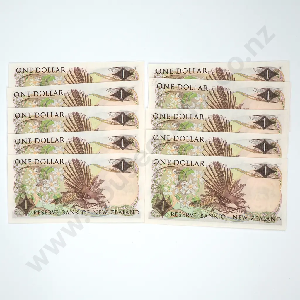 Ten Consecutive Fleming One Dollar Banknotes - IH Prefix - AUNC  Image 1++