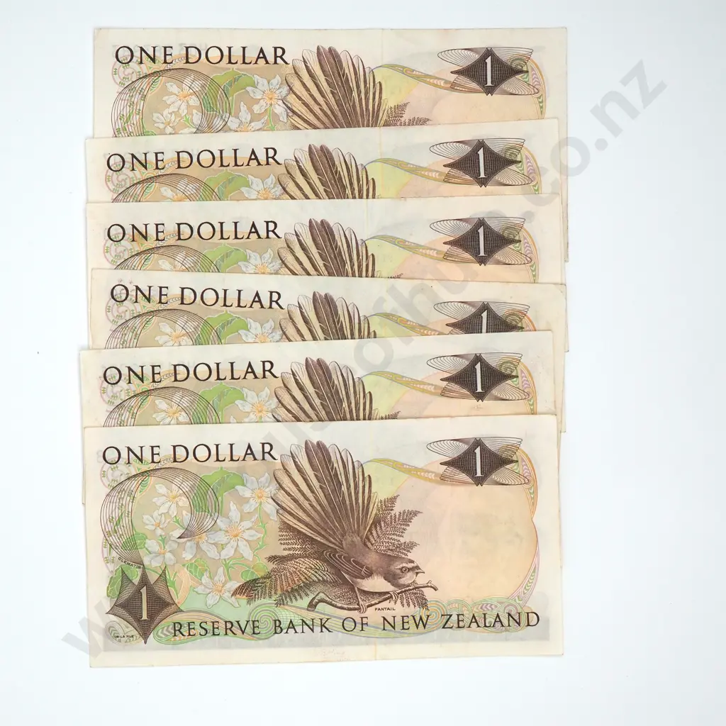 Six One Dollar Wilks Banknotes - 2 H03 Prefix 4 H04 Prefix  Image 1++