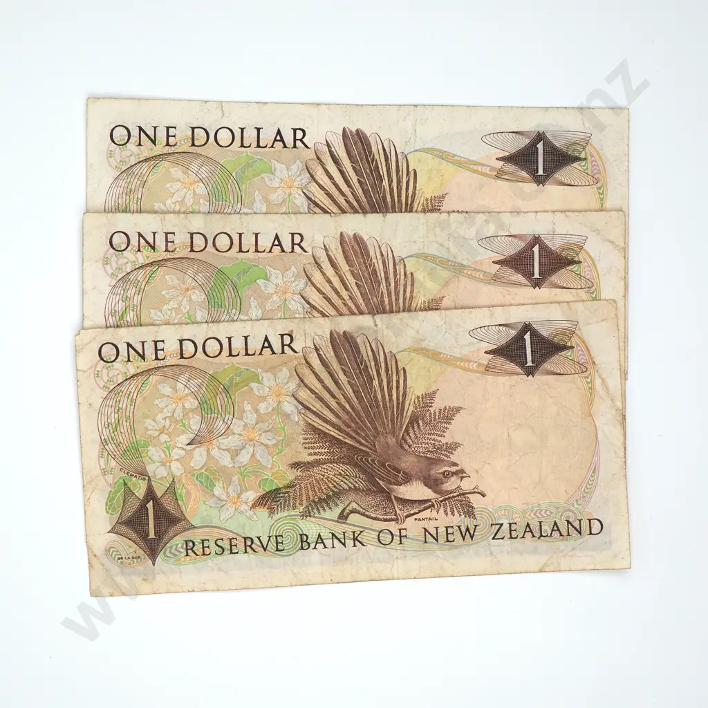 Three One Dollar Wilks Banknotes - Average Condition  Image 1++