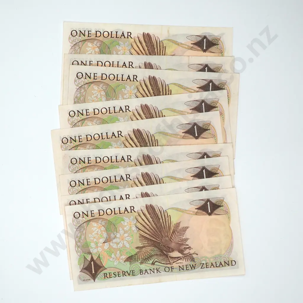 Nine One Dollar Wilks Banknotes - K06 Prefix  Image 1++