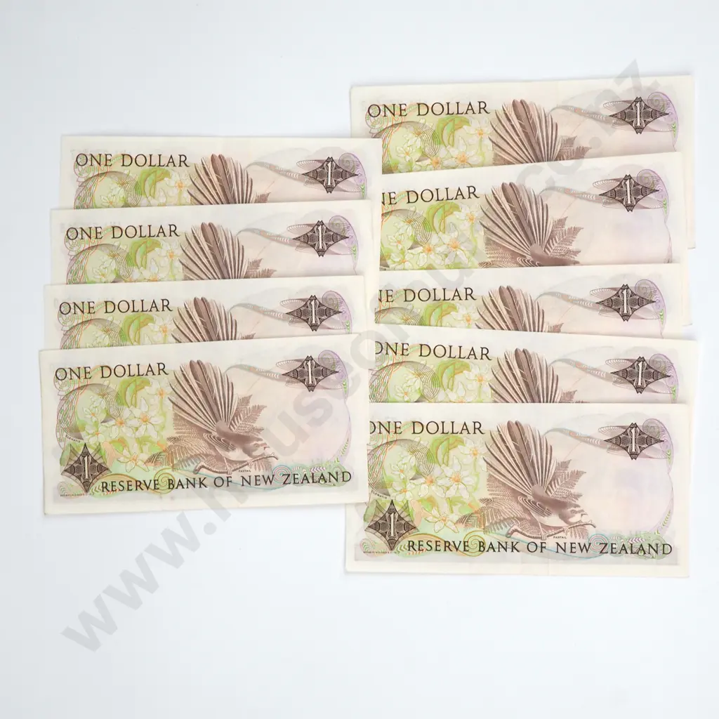 Nine Consecutive One Dollar Brash Banknotes - AUNC Total CV $81 Image 1++