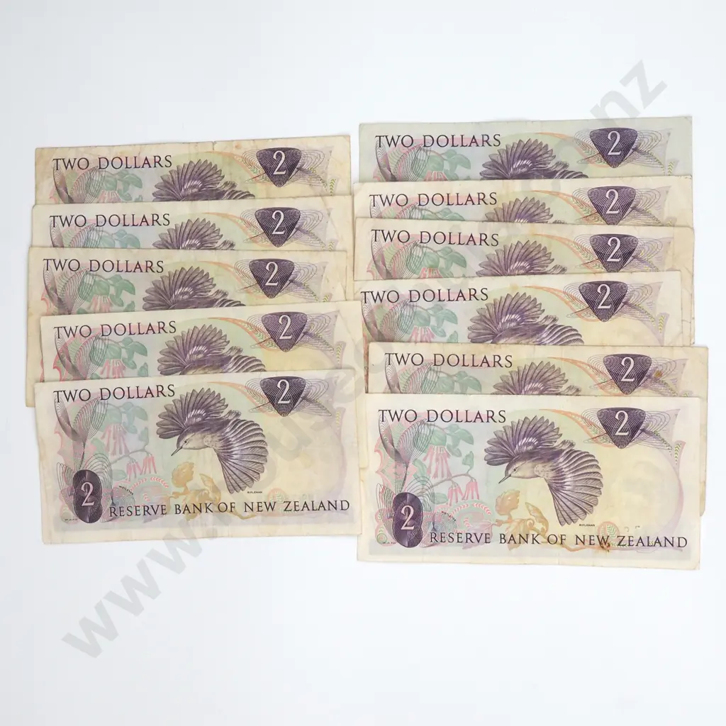 11 Wilks Two Dollar Banknotes - Various Prefixes - Average Condition  Image 1++