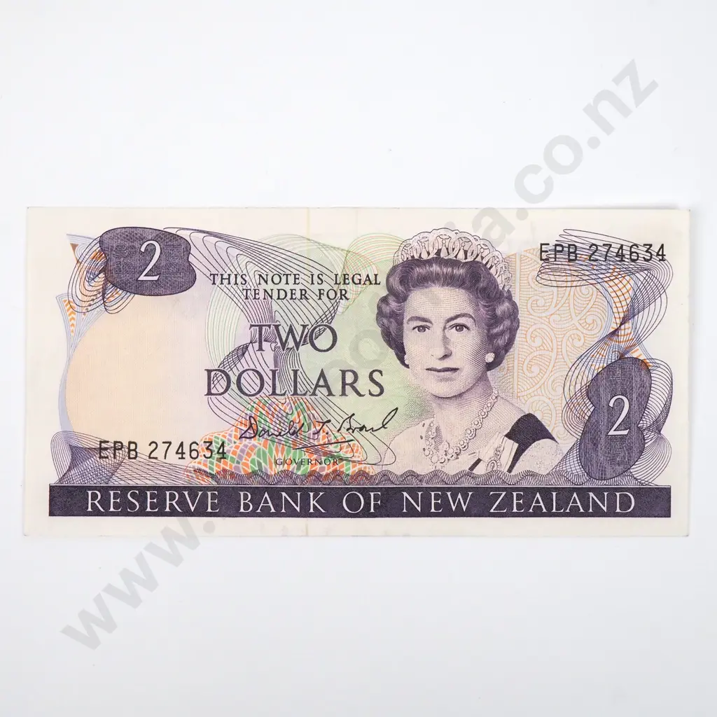 Two Dollar Brash Banknote - AUNC w Slight Centre Crease  Image 1++