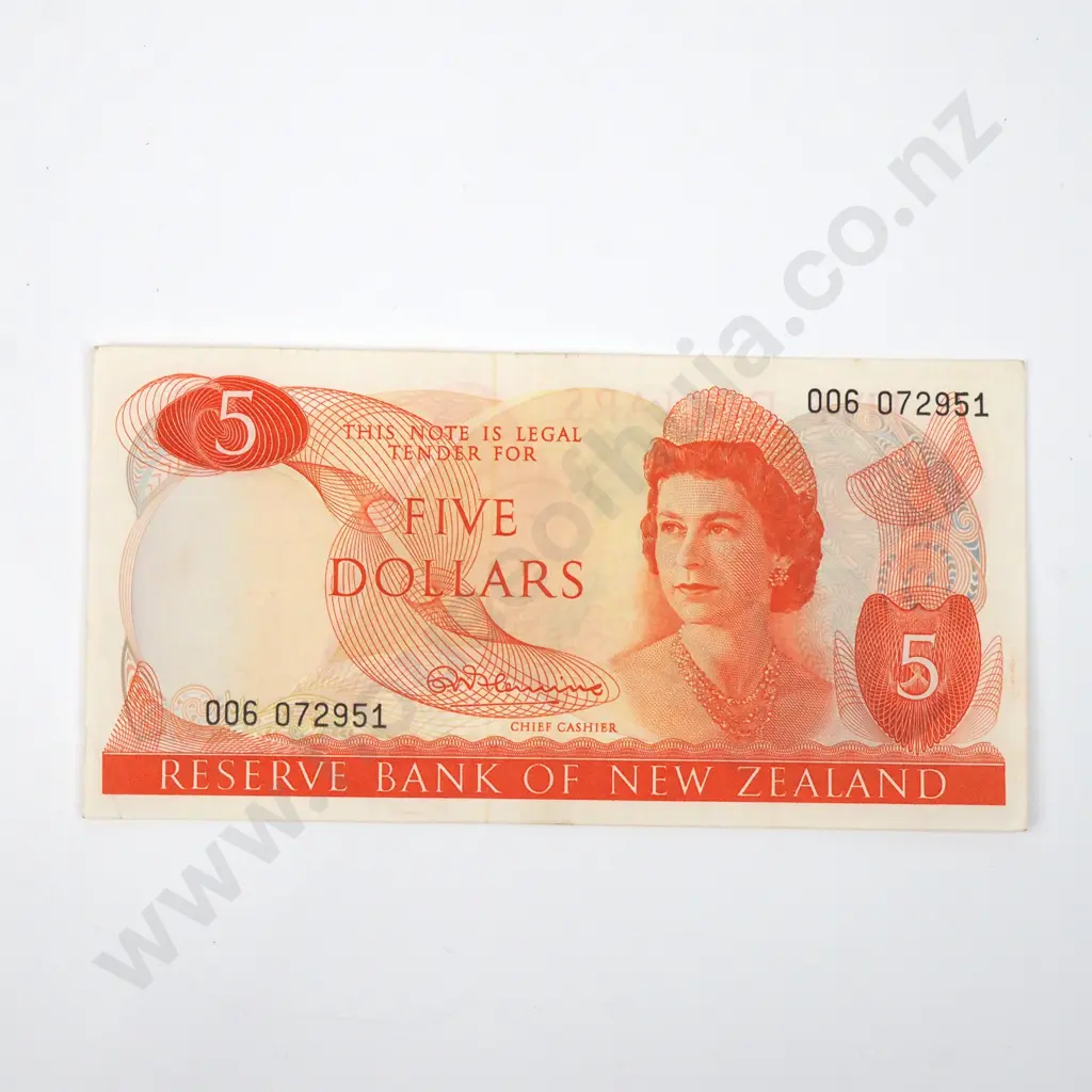 Five Dollar Fleming Banknote - EF CV $80 Image 1++
