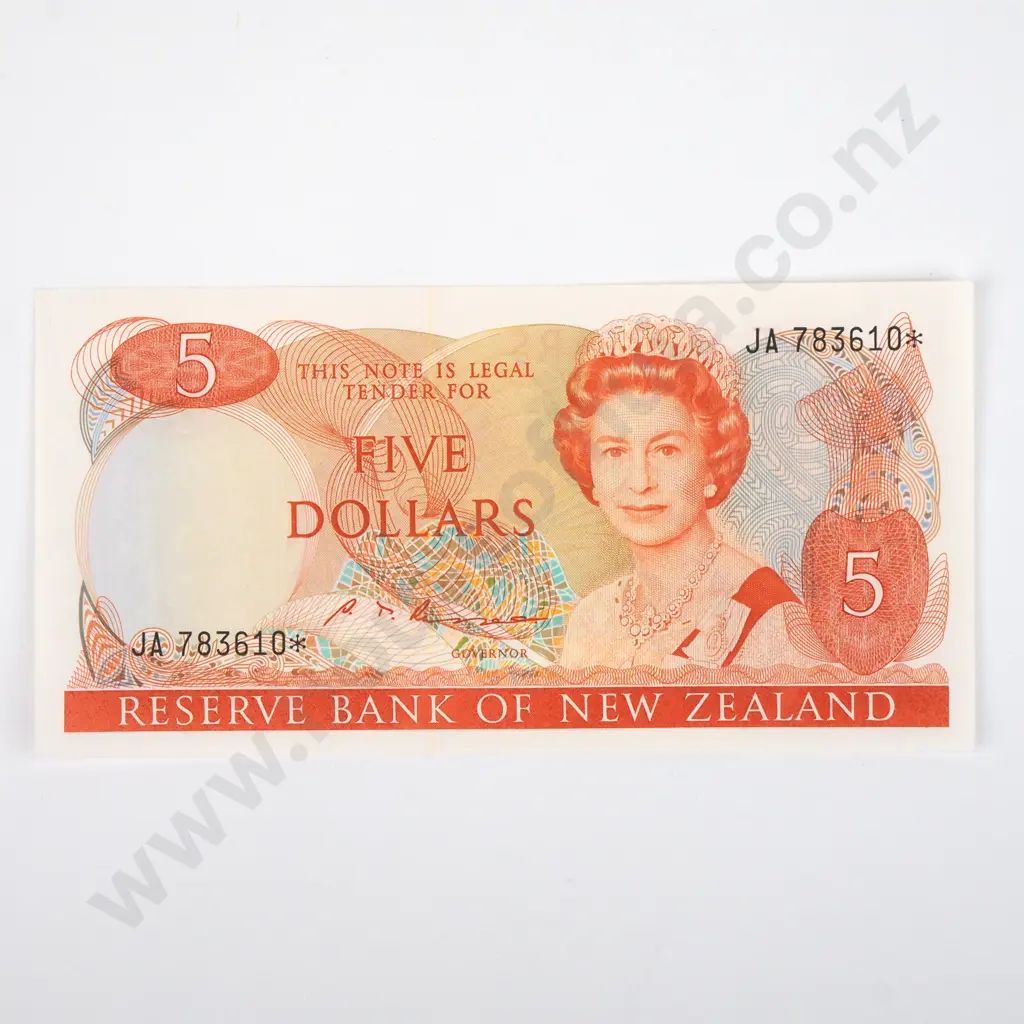 Five Dollar Russell Star Banknote - JA Prefix - AUNC  Image 1++