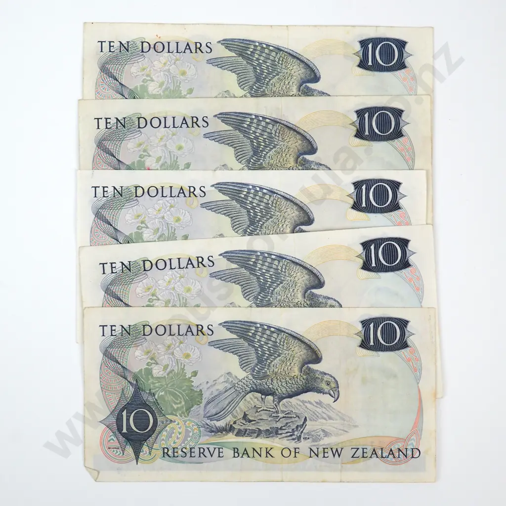 Five Ten Dollar Wilks Banknote - Various Prefixes - VF or Better Condition  Image 1++