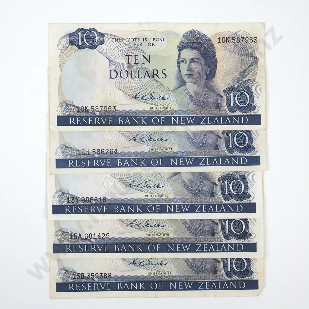 Five Ten Dollar Wilks Banknote - Various Prefixes - VF or Better Condition  Image 1++