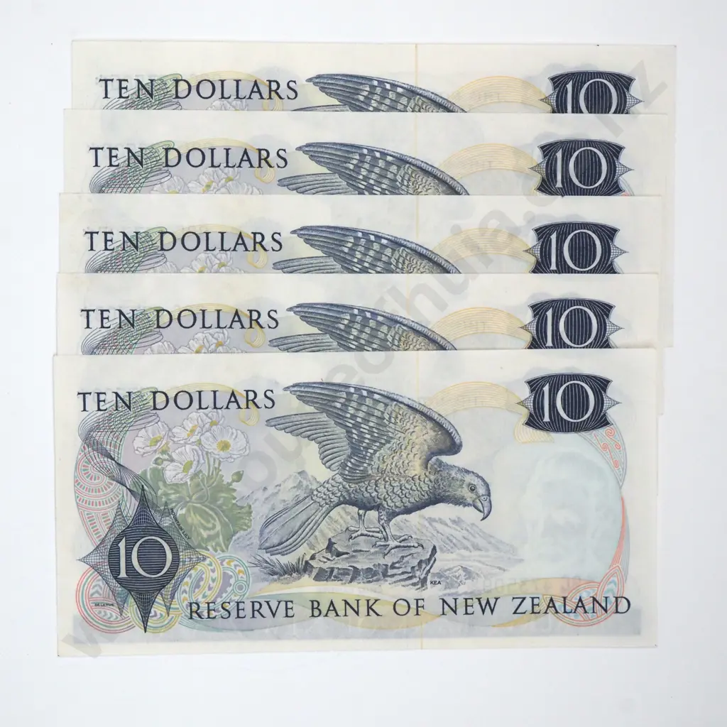 Consecutive Lot of Five Ten Dollar Hardie Star Banknotes - 99C Prefix - AUNC w Centre Crease  Image 1++
