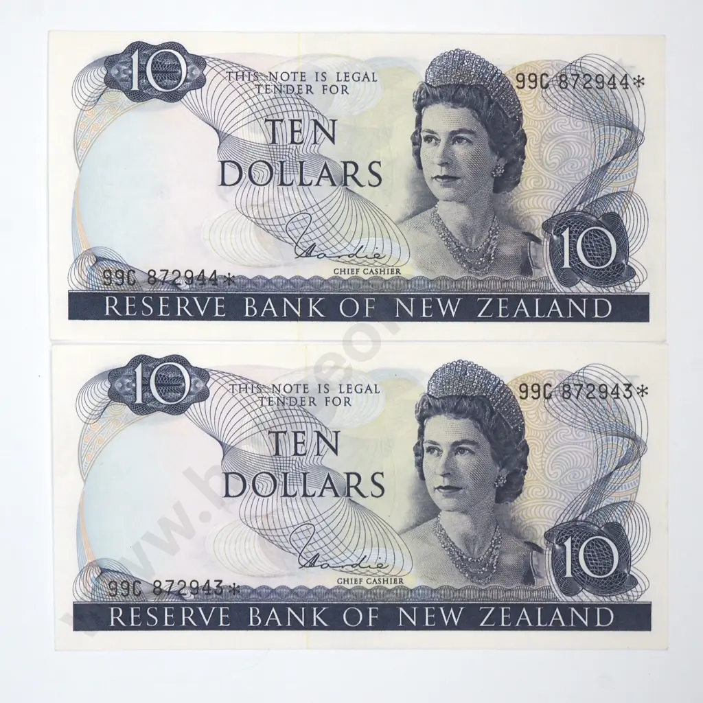 Consecutive Pair of Ten Dollar Hardie Star Banknotes - 99C Prefix - AUNC  Image 1++