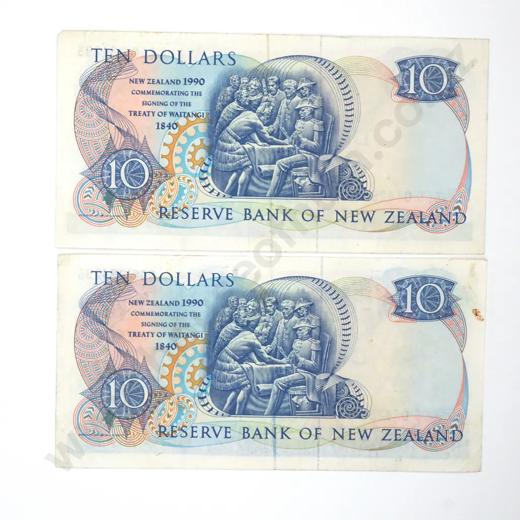 Two New Zealand Ten Dollar Brash Banknotes  Image 1++