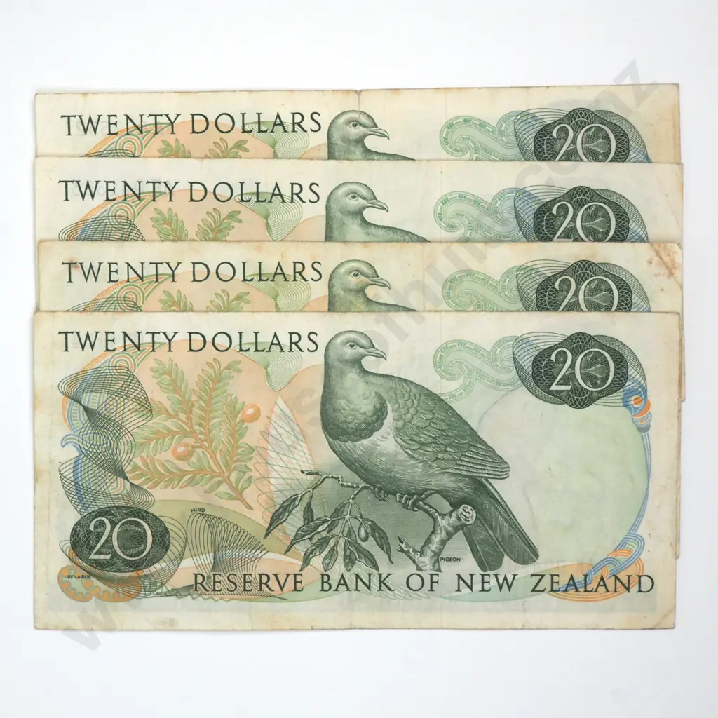 Four Twenty Dollar Fleming Banknotes - Various Prefix - Average Condition  Image 1++
