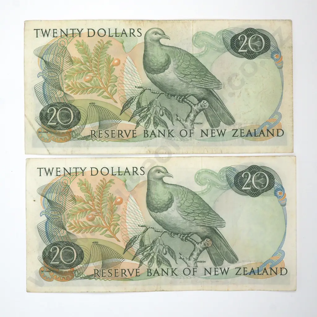 Two Twenty Dollar Wilks Banknotes - Two Prefix - F Total CV $120 Image 1++