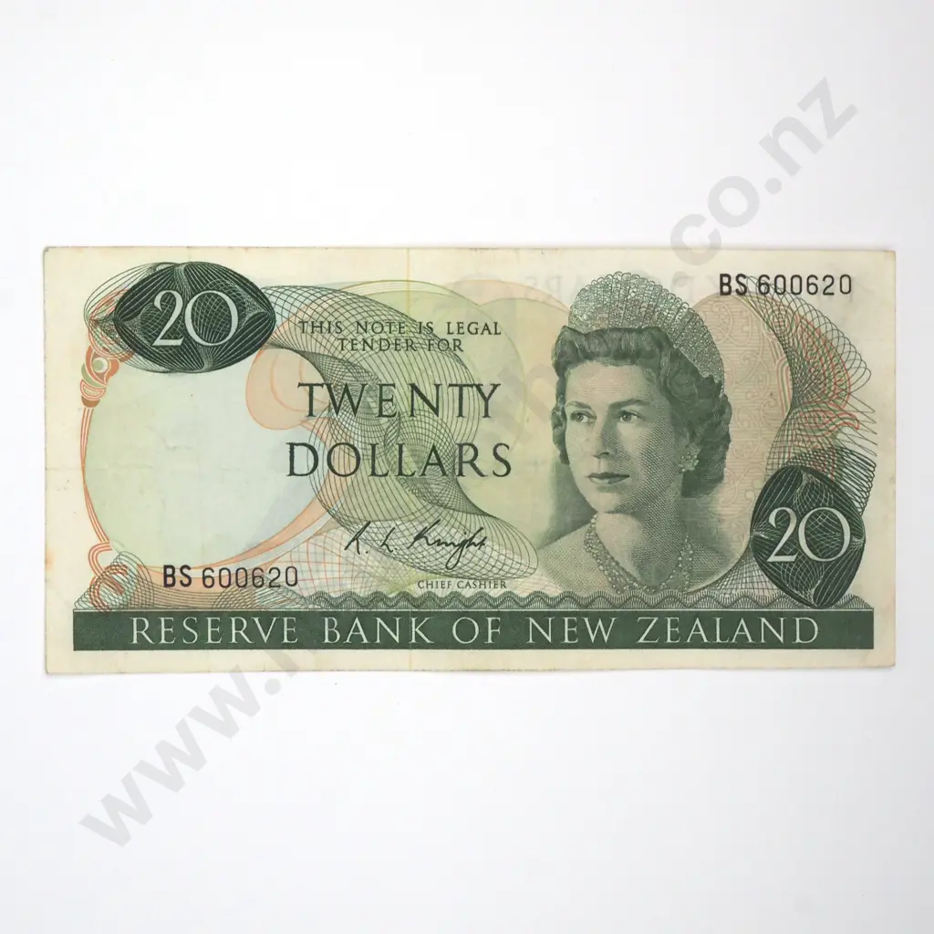 Twenty Dollar Knight Banknote - First Prefix - F CV $100  Image 1++