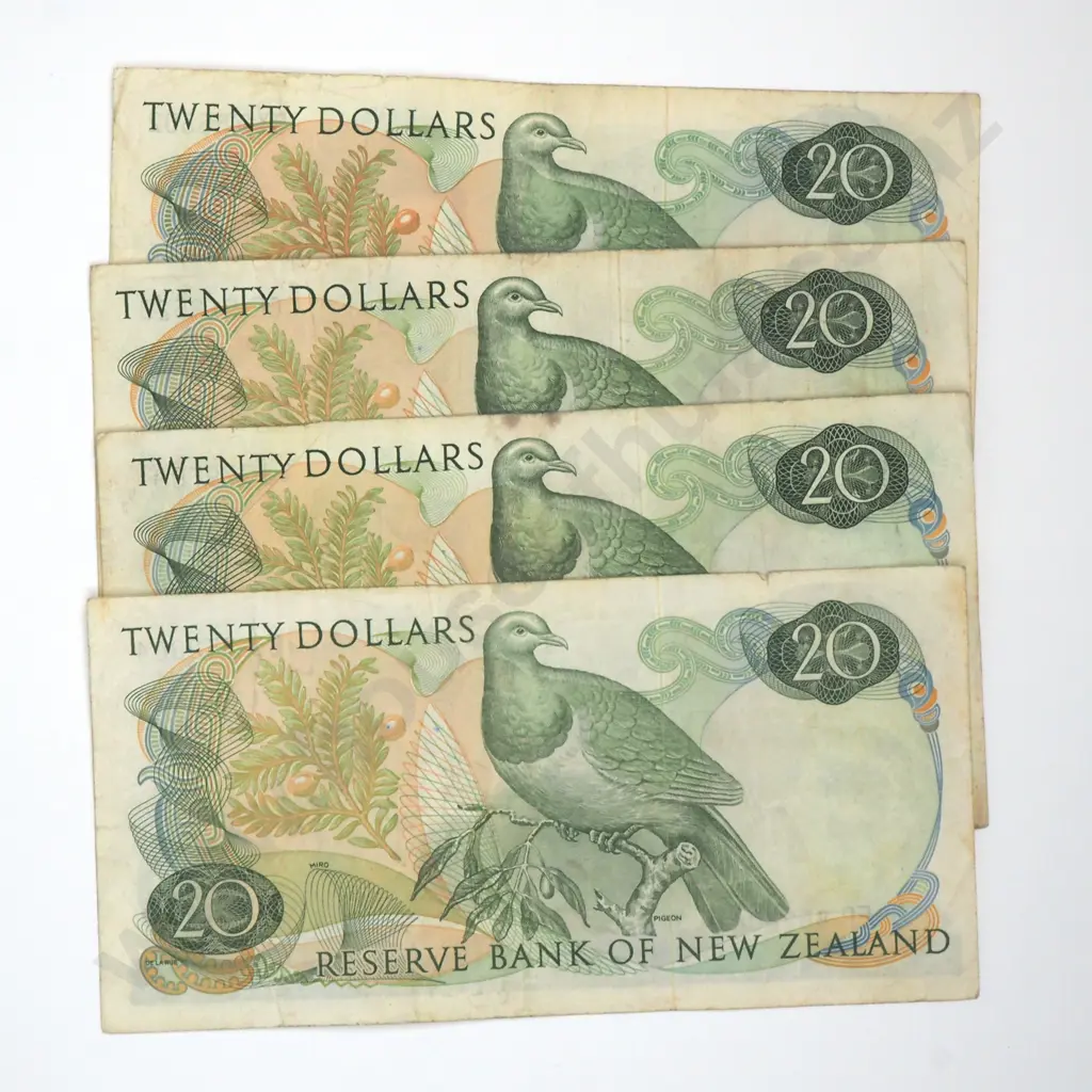 Four Twenty Dollar Knight Banknotes - Various Prefixes- Average Condition  Image 1++