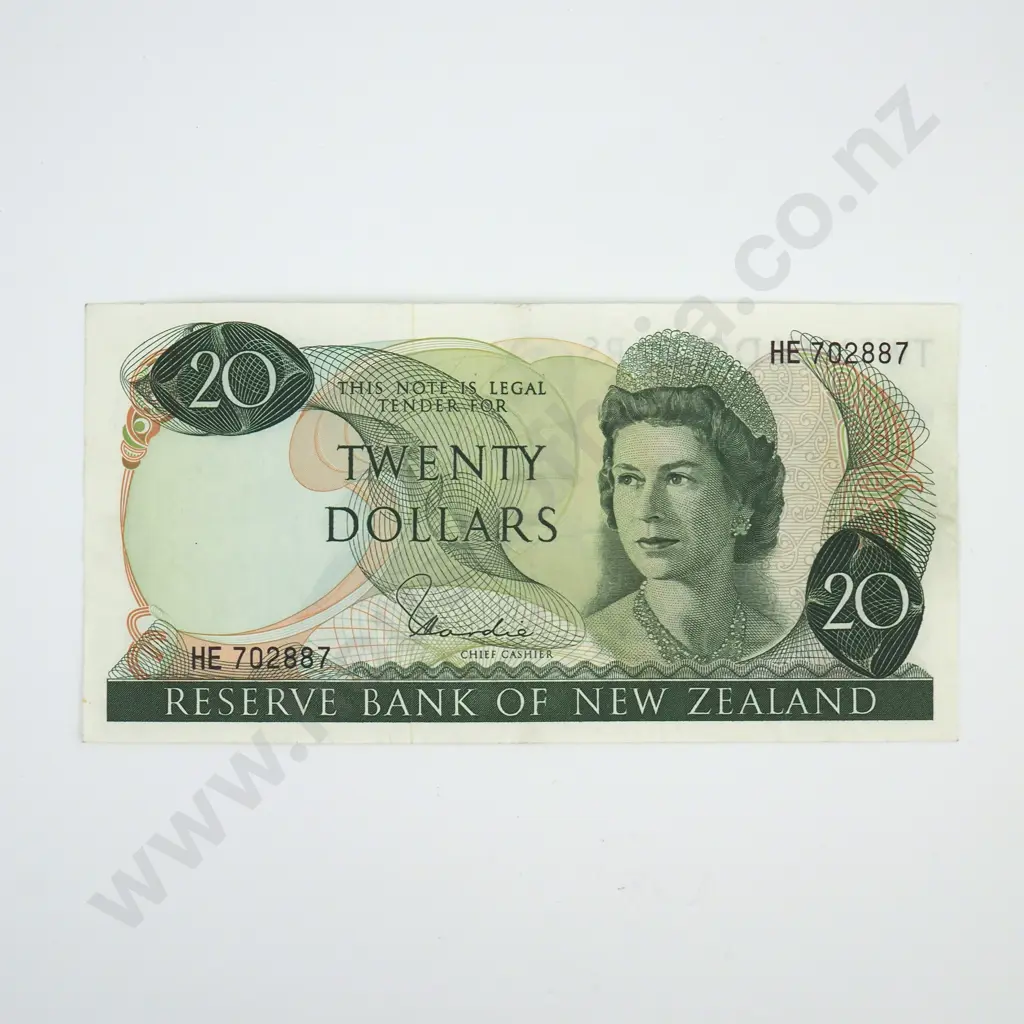 New Zealand Brash Twenty Dollar Banknote Better Grade  Image 1++