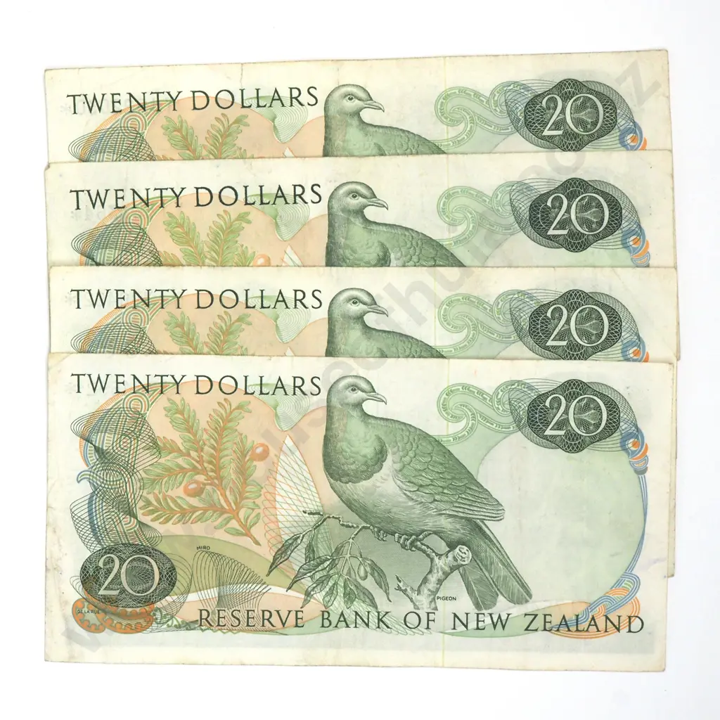 Four Twenty Dollar Hardie Type I Star Banknote - YJ Prefix - Fine or Better - Min Total CV $240 Image 1++
