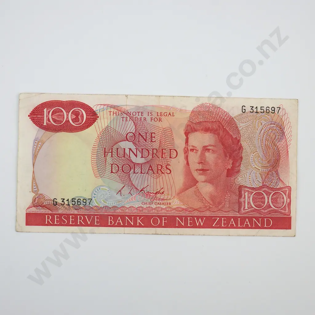 One Hundred Dollar Knight Banknote - Tear in Bottom Edge F CV $500  Image 1++