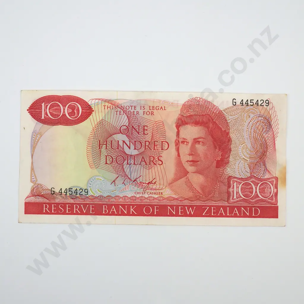 One Hundred Dollar Knight Banknote -Stain to Right Edge F CV $500  Image 1++