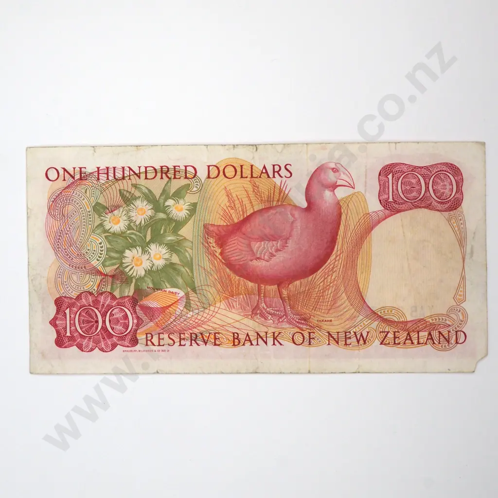 New Zealand One Hundred Dollar Russell Banknote - First Prefix  Image 1++
