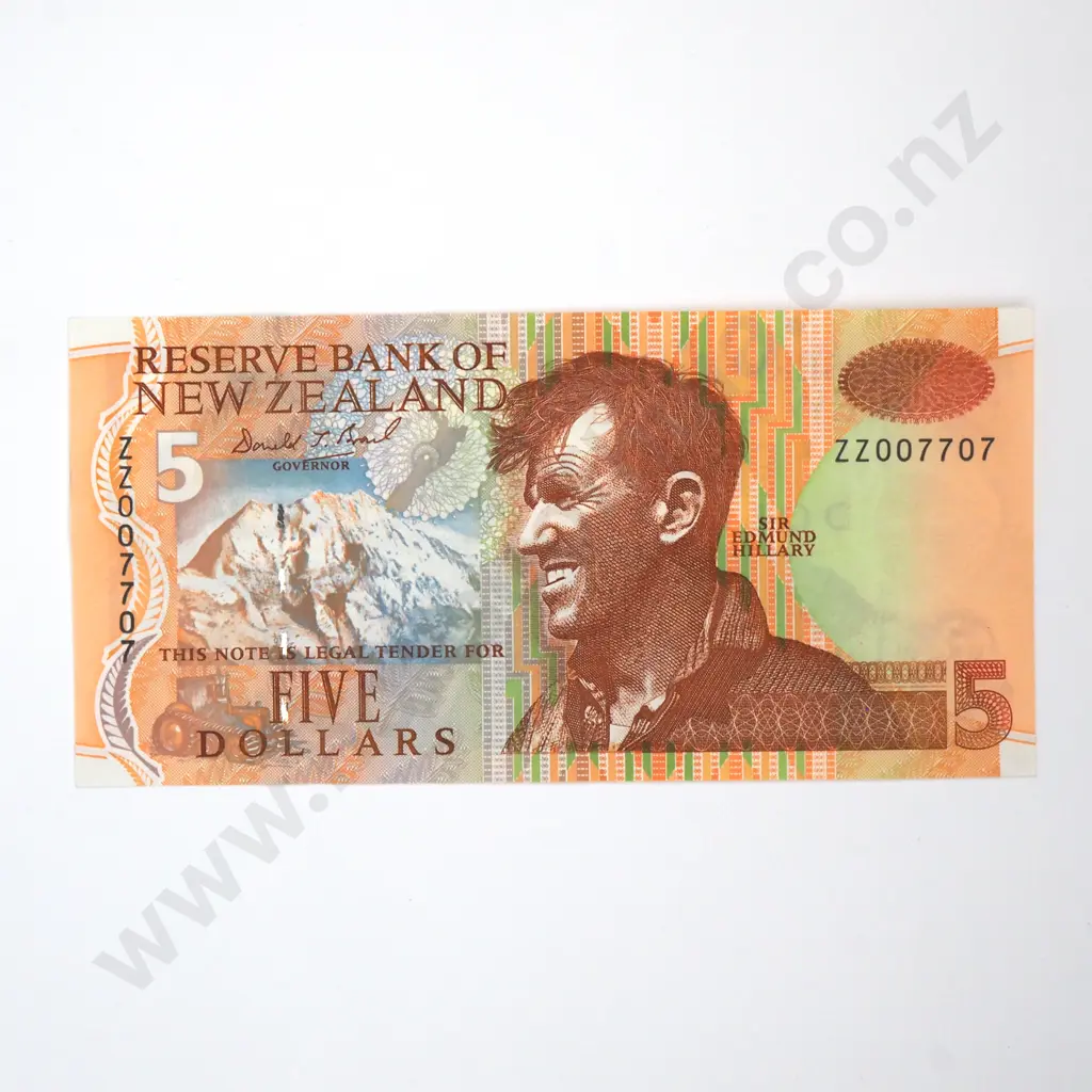 Five Dollar Brash Banknote - ZZ Prefix - EF  Image 1++