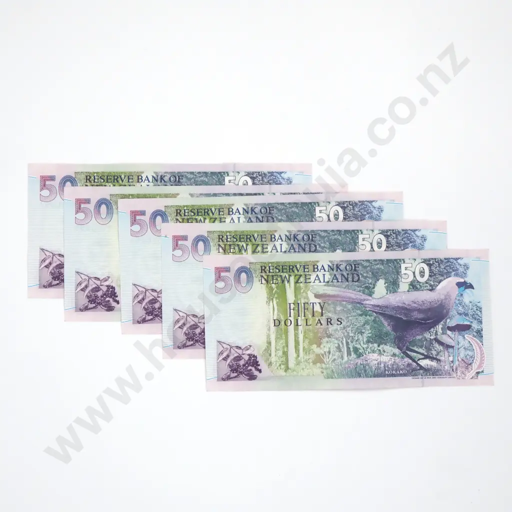 Six Consecutive Brash Fifty Dollar Paper Banknotes  Image 1++