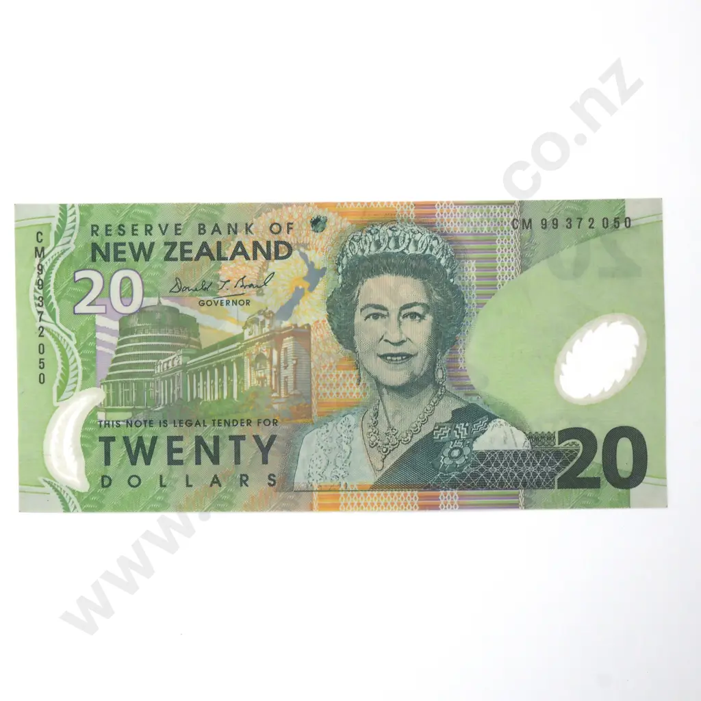 New Zealand Twenty Dollar Brash Banknote - Error Note  Image 1++