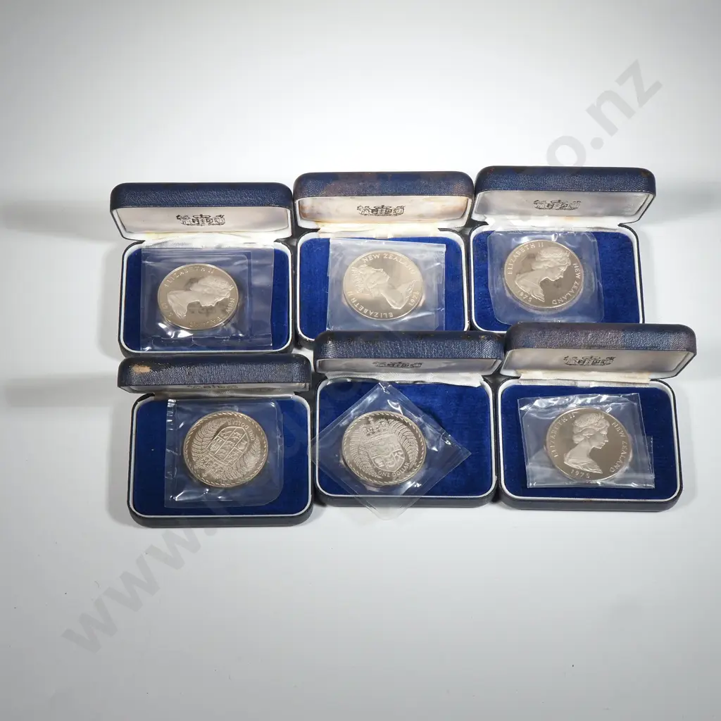 Six Proof New Zealand One Dollar Coins  Image 1++