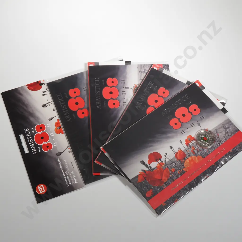 Four 2018 New Zealand Fifty Cent UNC Coin Packs  Image 1++