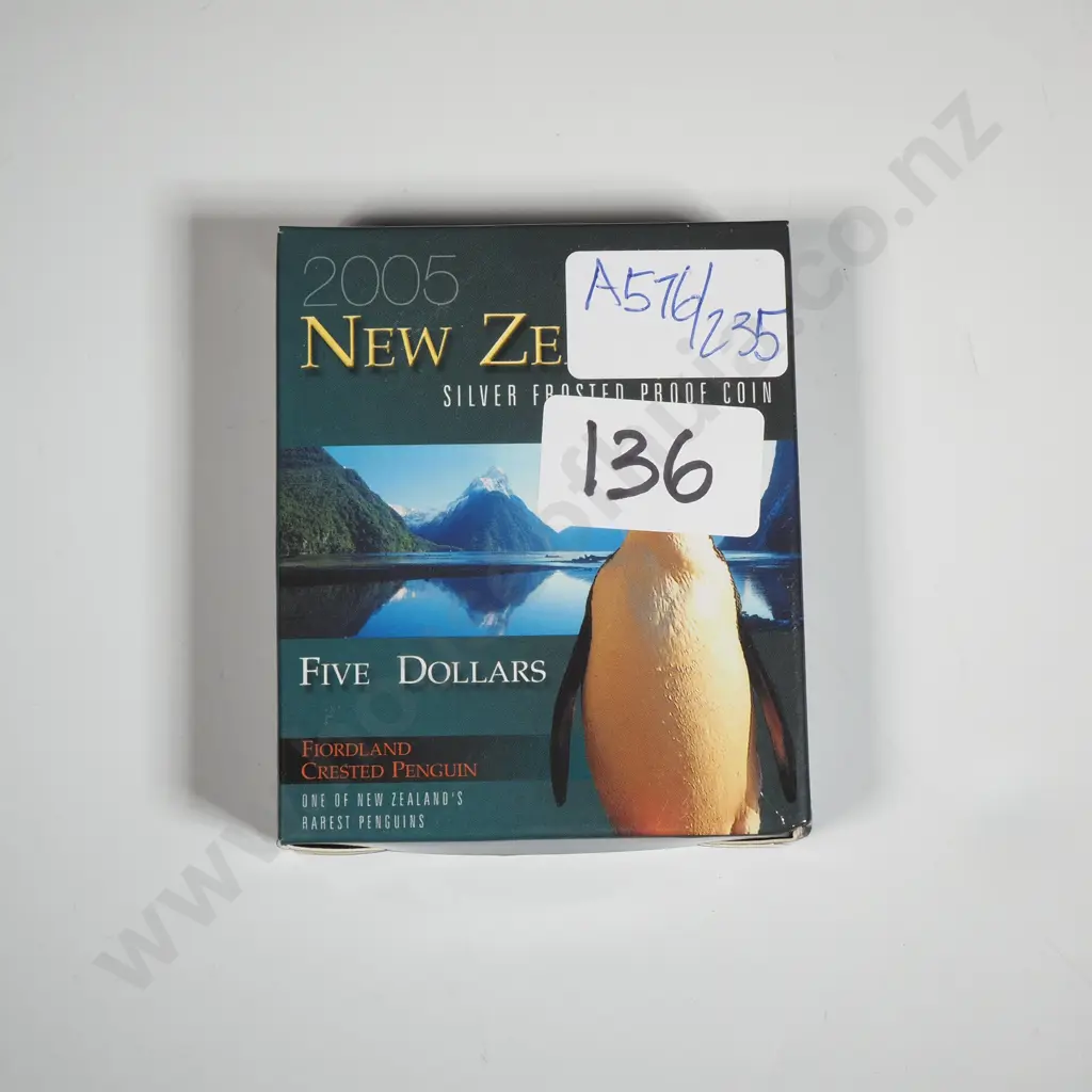2005 New Zealand Silver Five Dollar Proof Coin  Image 1++