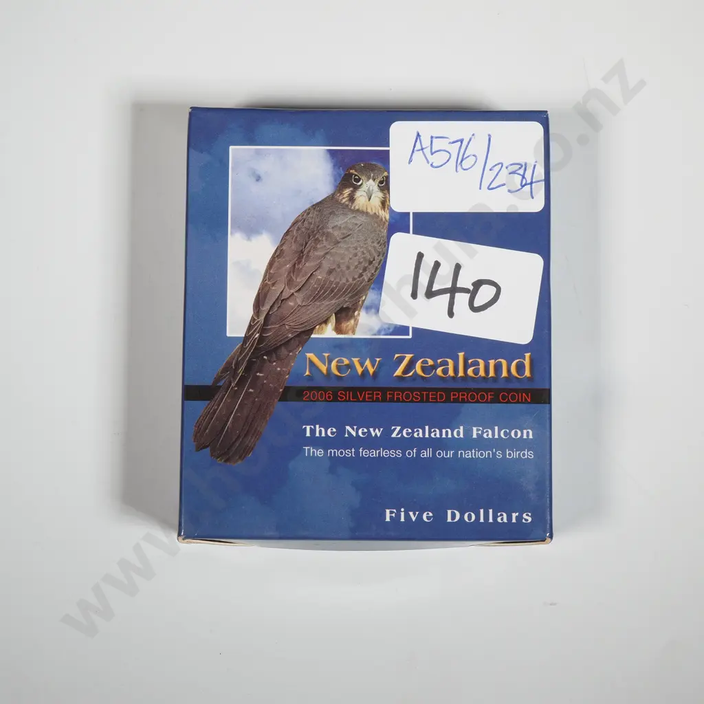 2006 New Zealand Falcon Silver Five Dollar Proof Coin  Image 1++