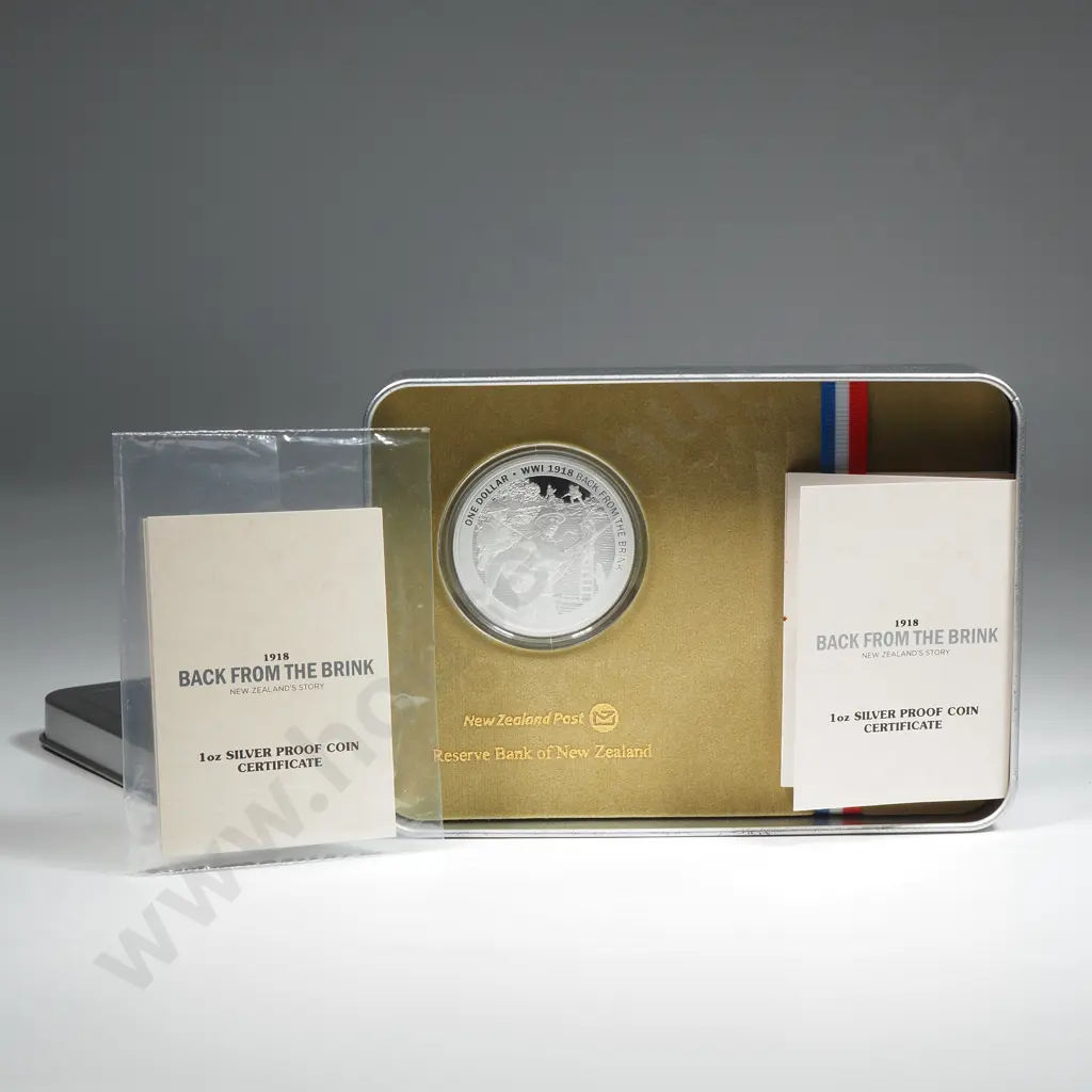 1918-2018 New Zealand Back from the Bring Silver Ounce Coin  Image 1++