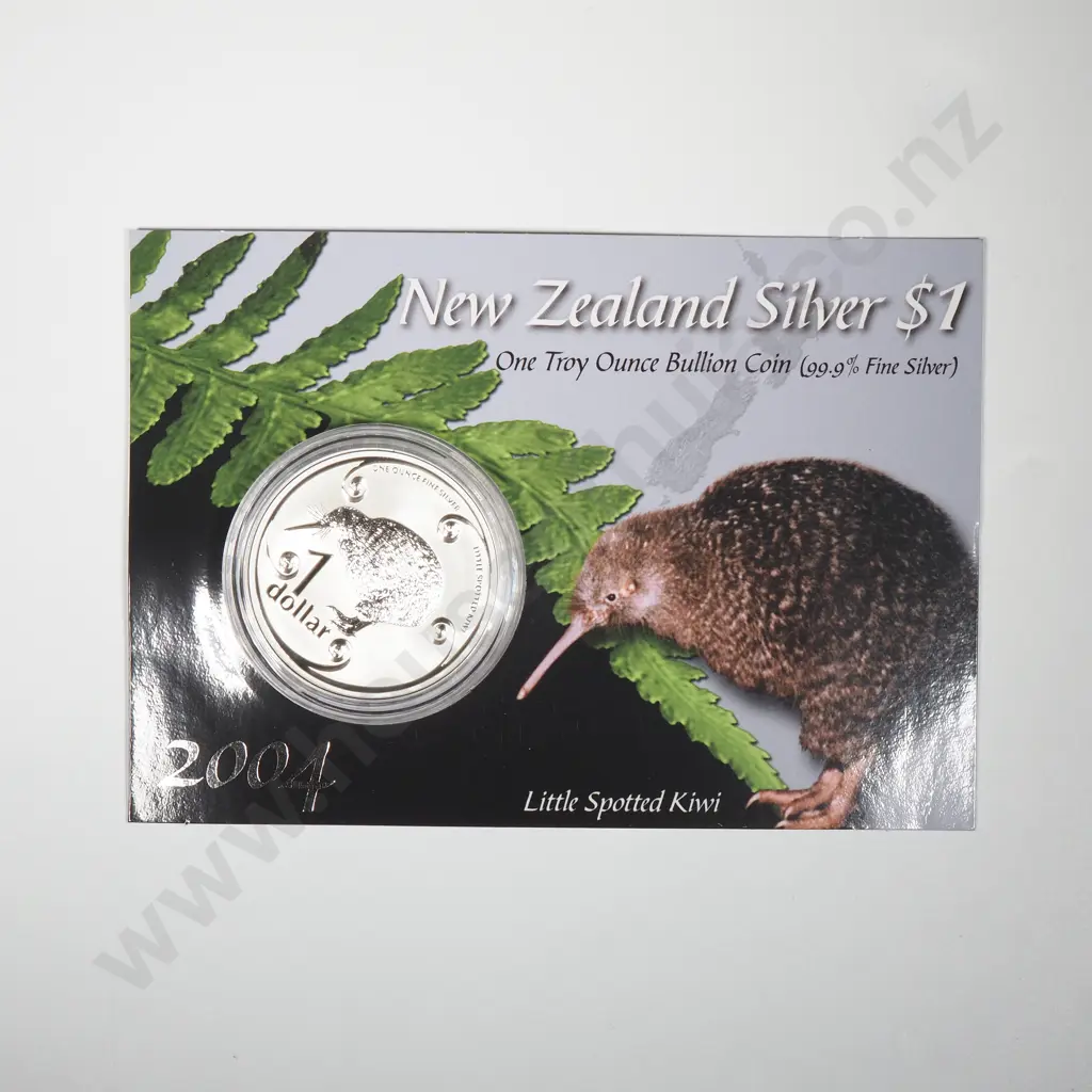 2004 New Zealand One Troy Ounce Silver Bullion Coin  Image 1++