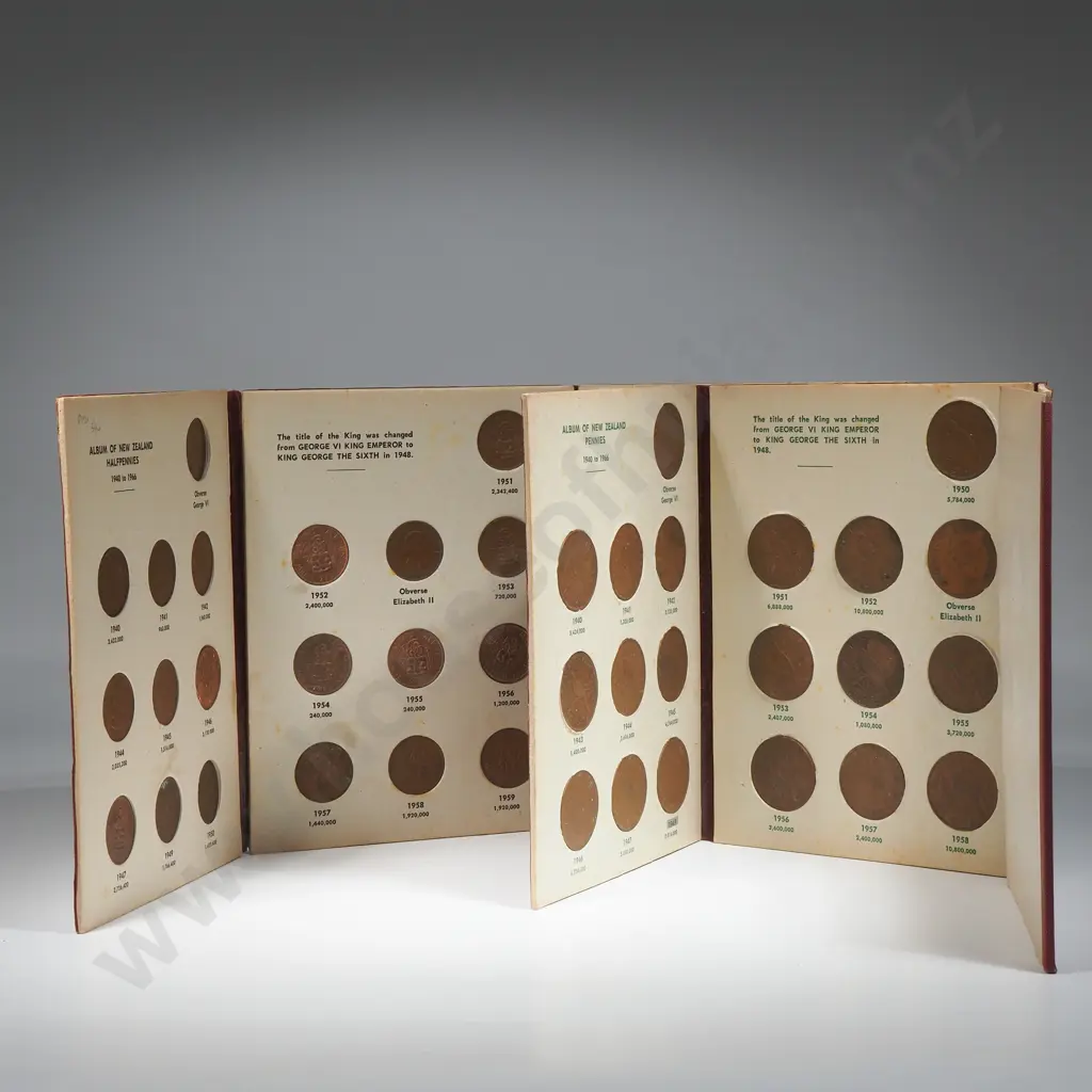 Complete Bertrand New Zealand Penny & Half Penny Albums  Image 1++