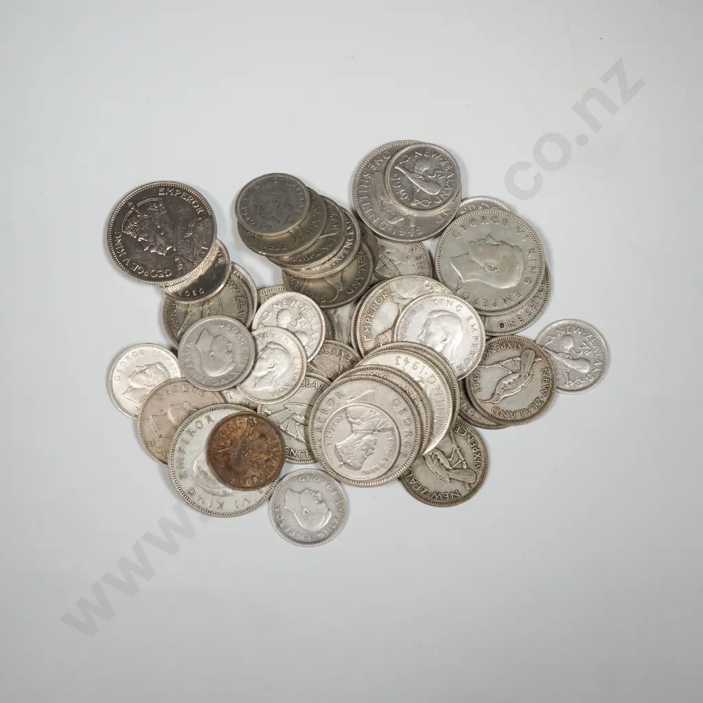 142.1 Grams of New Zealand 50% Silver Coinage  Image 1++