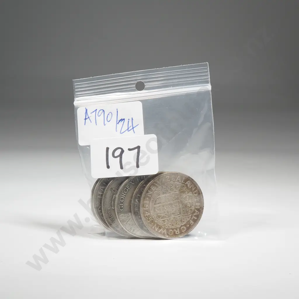 83.3 Grams of New Zealand 50% Silver Half Crowns  Image 1++