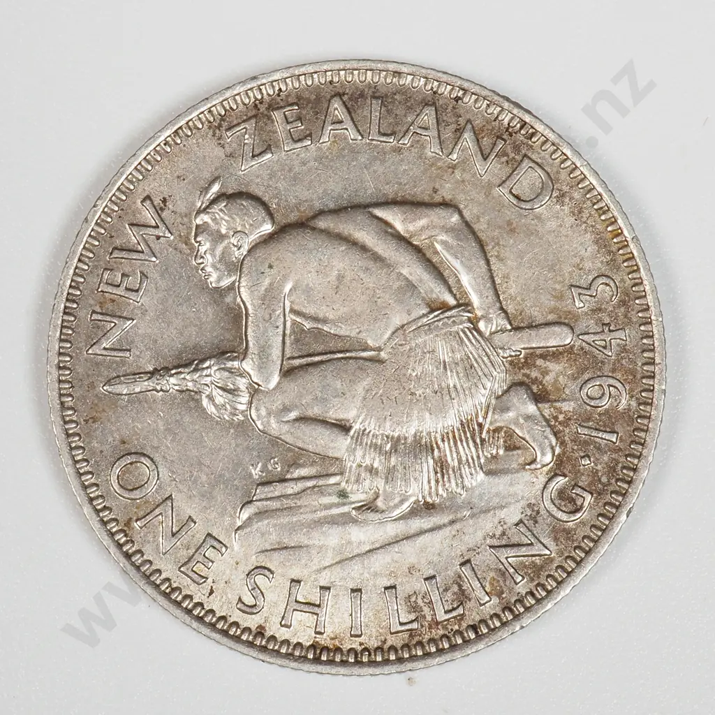 1943 New Zealand One Shilling - Better Grade  Image 1++