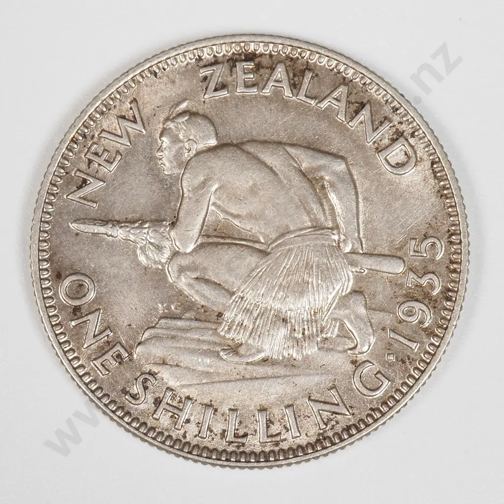 1935 New Zealand One Shilling Coin - Better Grade  Image 1++