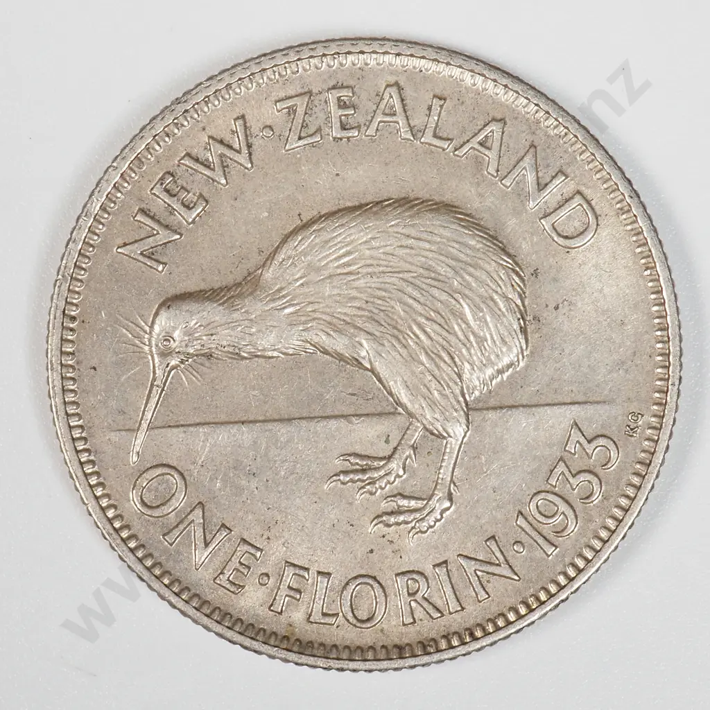 1933 New Zealand Florin - Better Grade  Image 1++