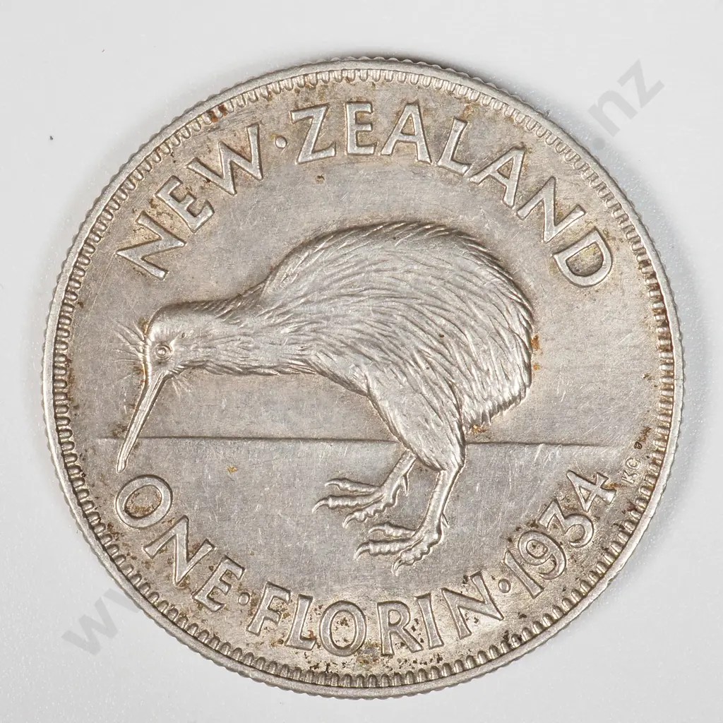 1934 New Zealand Florin - Better Grade  Image 1++