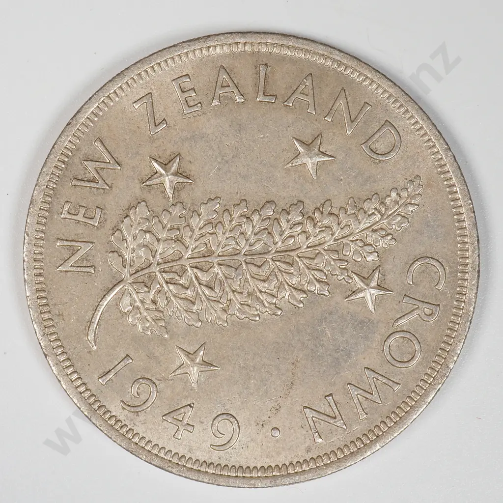1949 New Zealand 50% Silver Crown  Image 1++