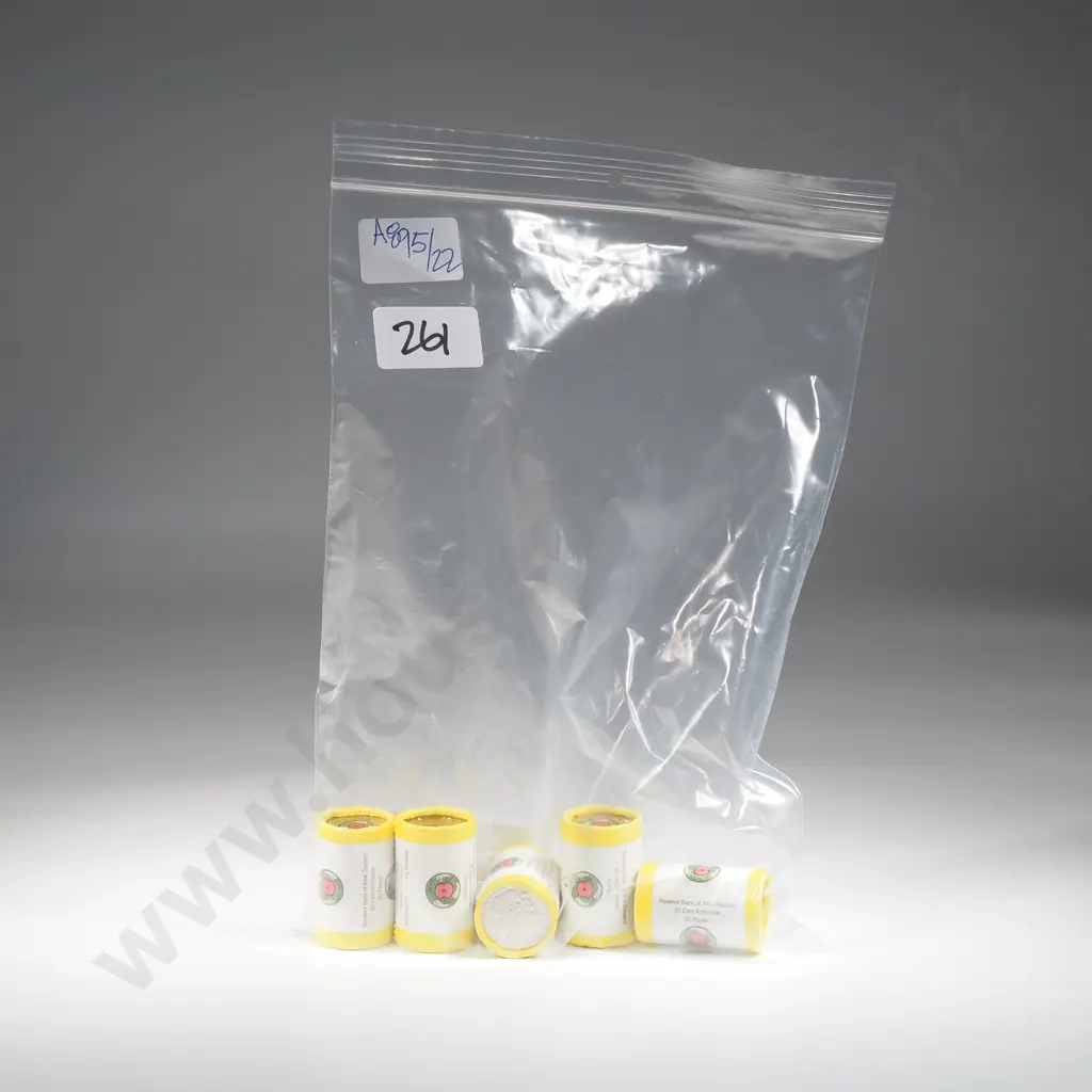 Five 2018 Armistace UNC Rolls of 50 Cent Coins  Image 1++